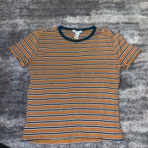 Orange and blue stripped shirt